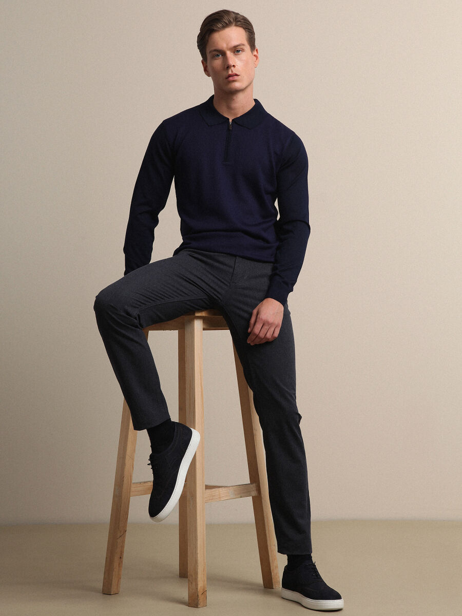 Indigo Knitwear Sweatshirt - 3