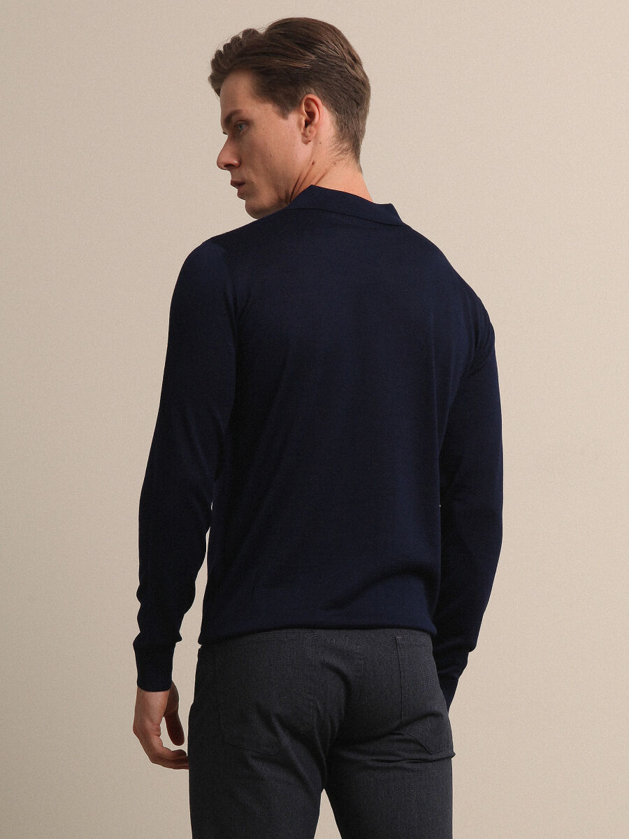 Indigo Knitwear Sweatshirt - 4