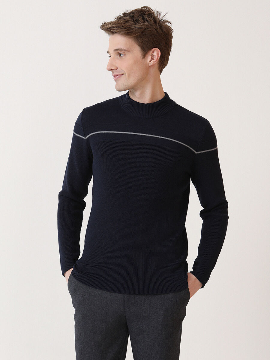 Indigo Knitwear Sweatshirt - 1