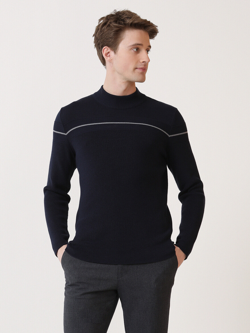 Indigo Knitwear Sweatshirt - 4