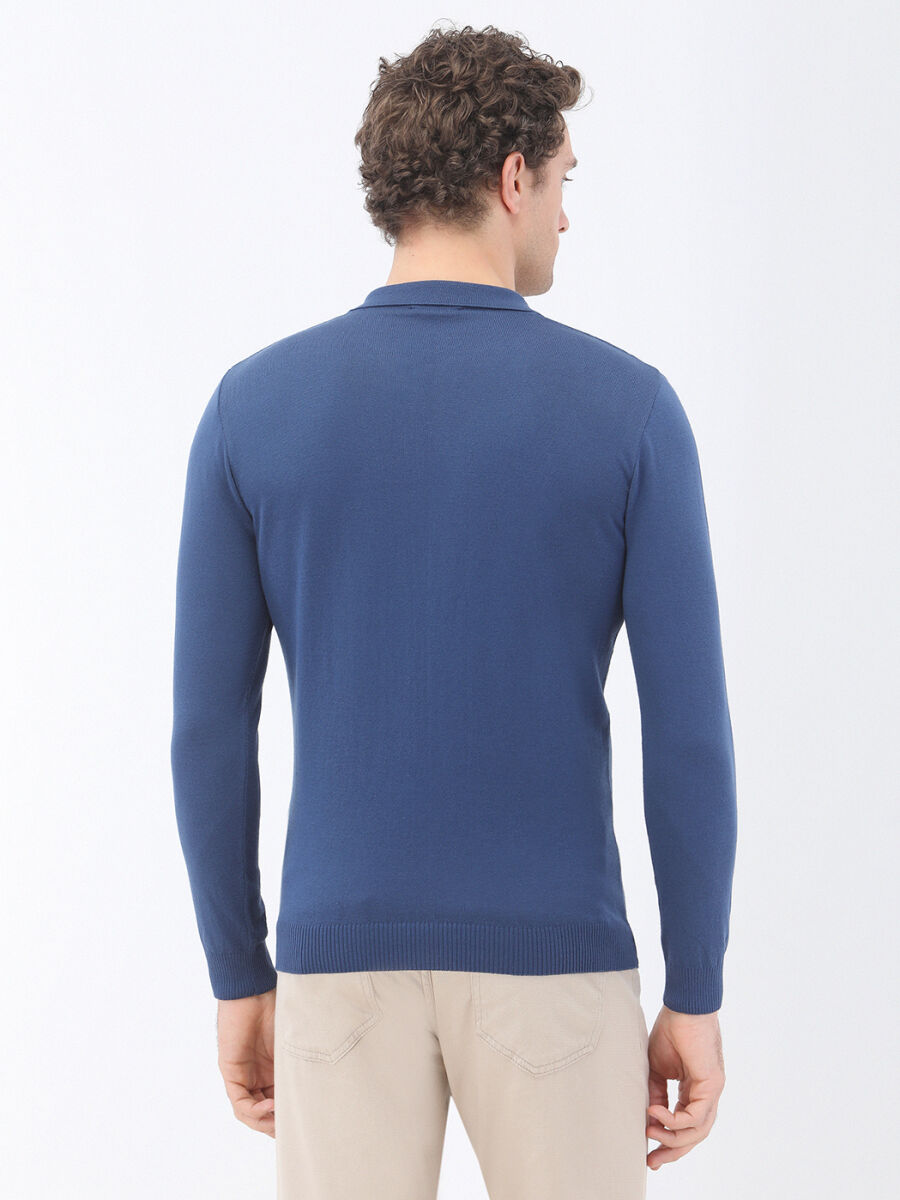 Indigo Knitwear Sweatshirt - 4
