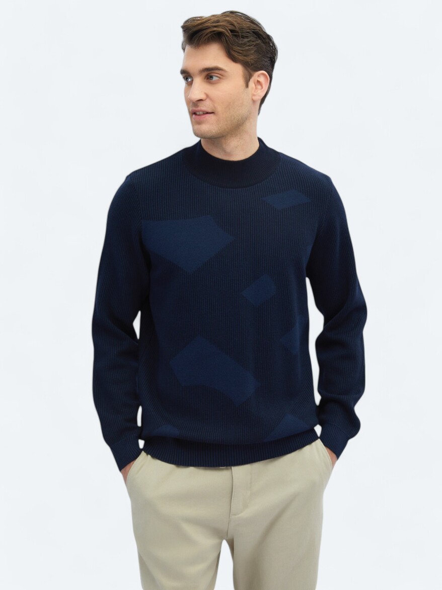 Indigo Knitwear Sweatshirt - 1