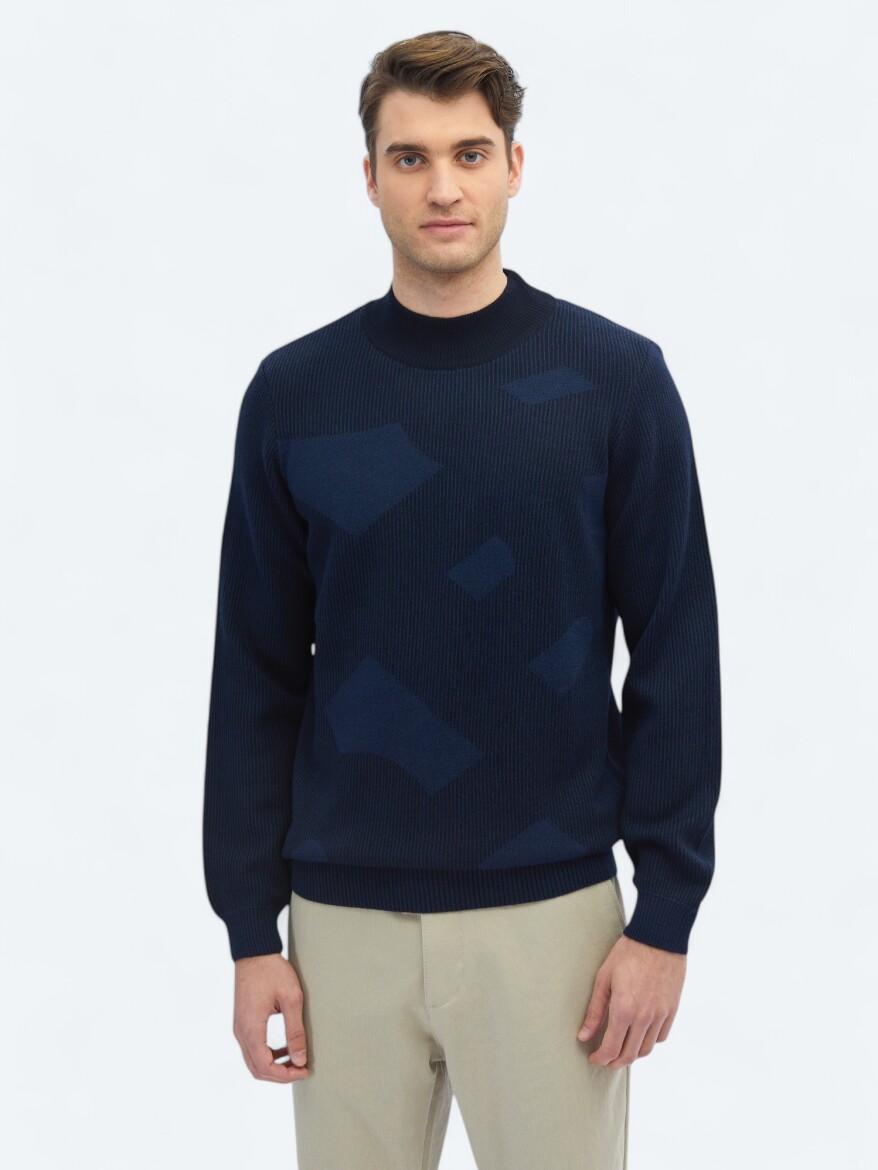 Indigo Knitwear Sweatshirt - 3