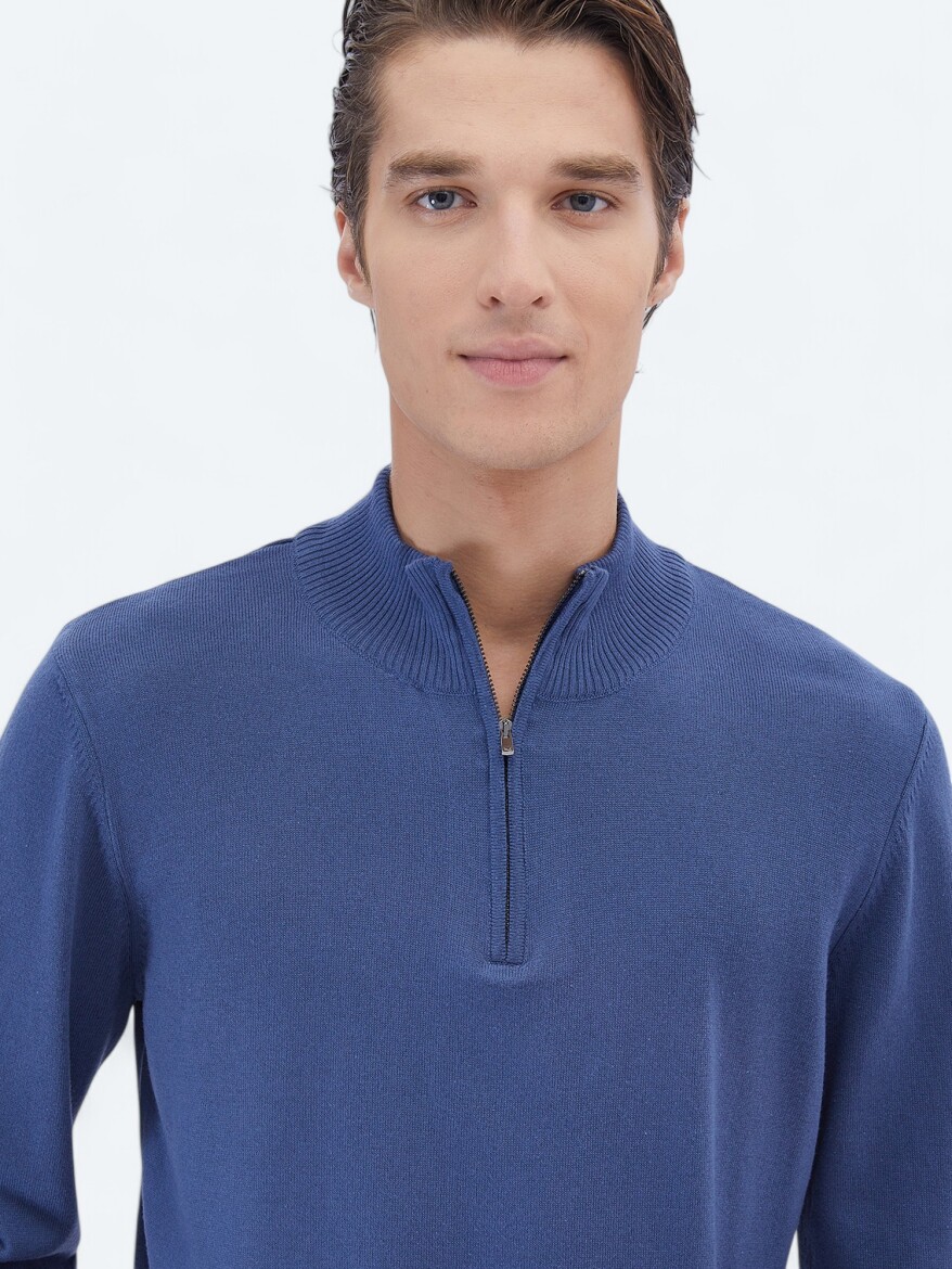 Indigo Knitwear Sweatshirt - 3