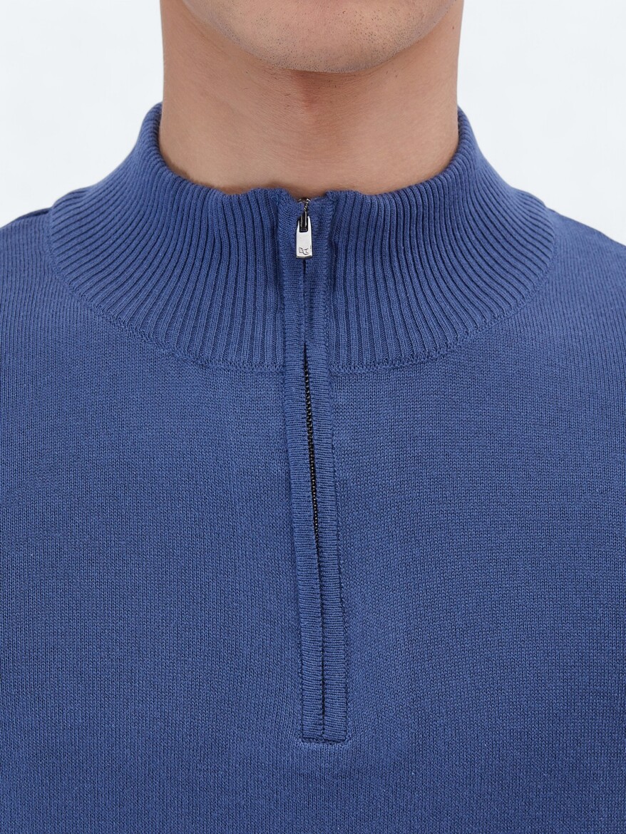 Indigo Knitwear Sweatshirt - 4