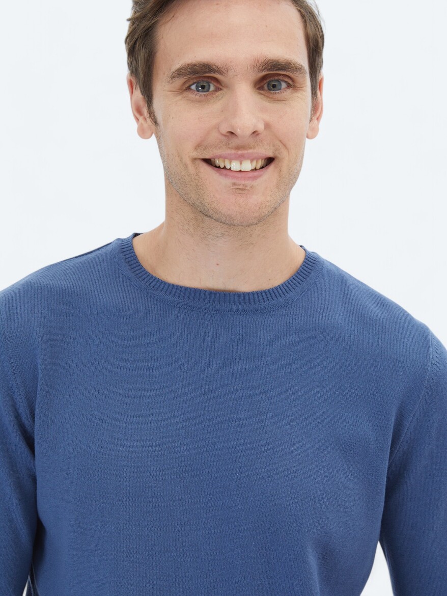 Indigo Knitwear Sweatshirt - 3