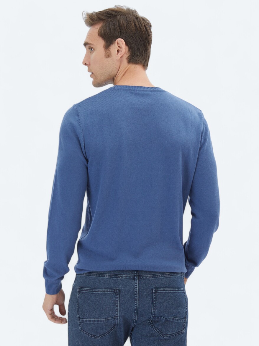Indigo Knitwear Sweatshirt - 5