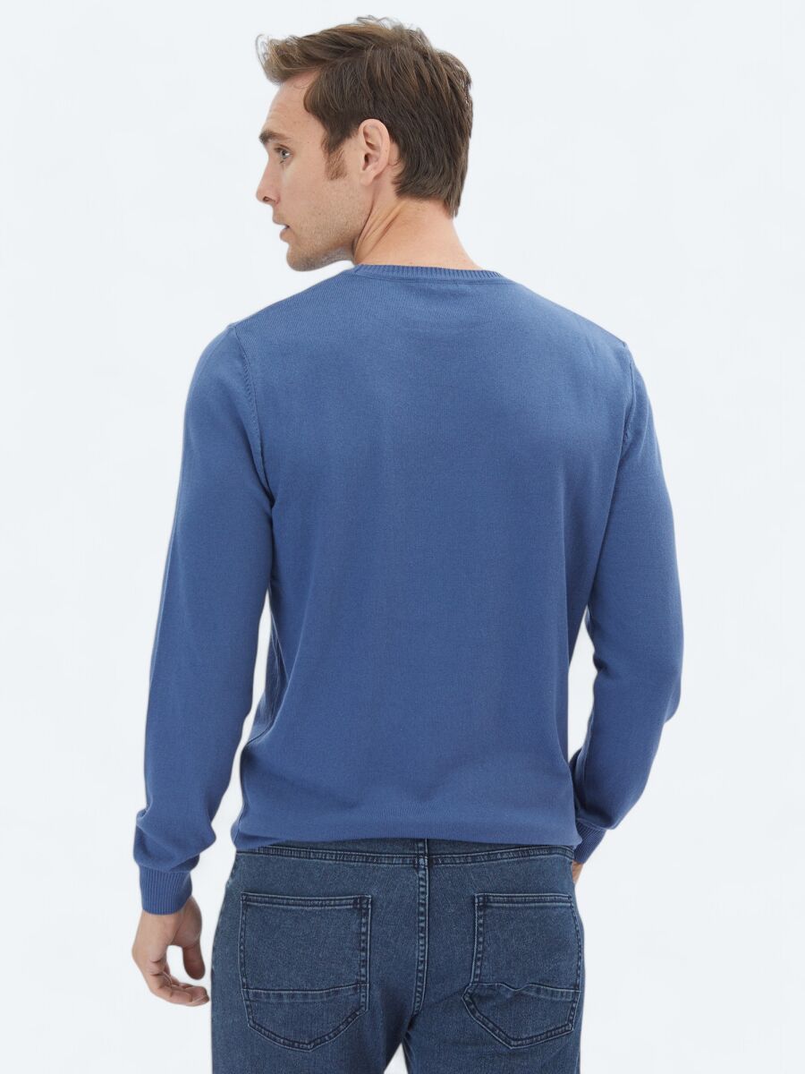 Indigo Knitwear Sweatshirt - 5