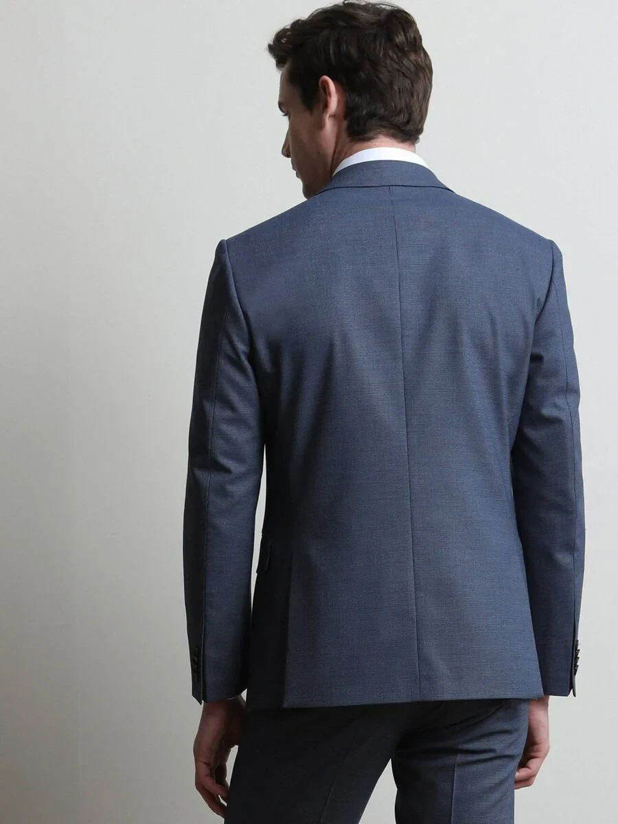 Indigo Micro Modern Fit Suit - 5