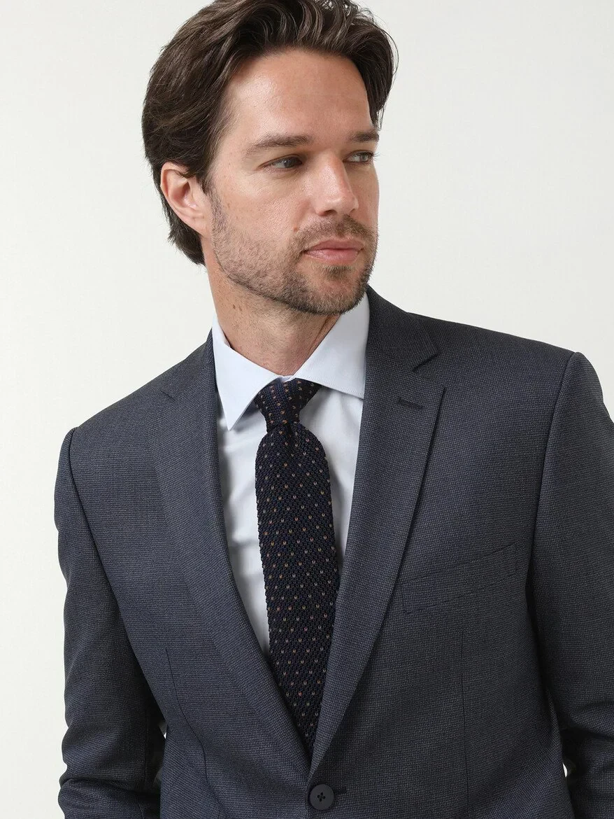 Indigo Micro Modern Fit Suit - 3