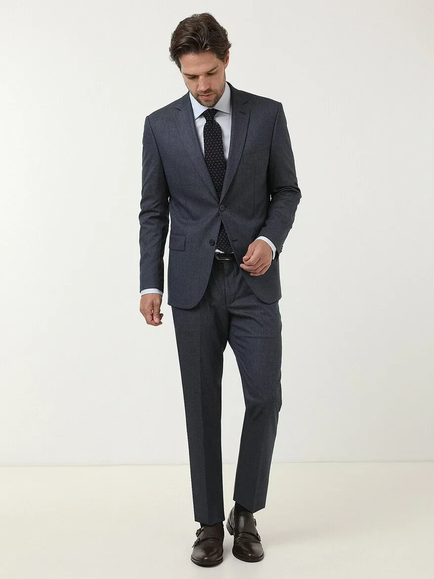 İndigo Mikro Modern Fit Takım Elbise - 2