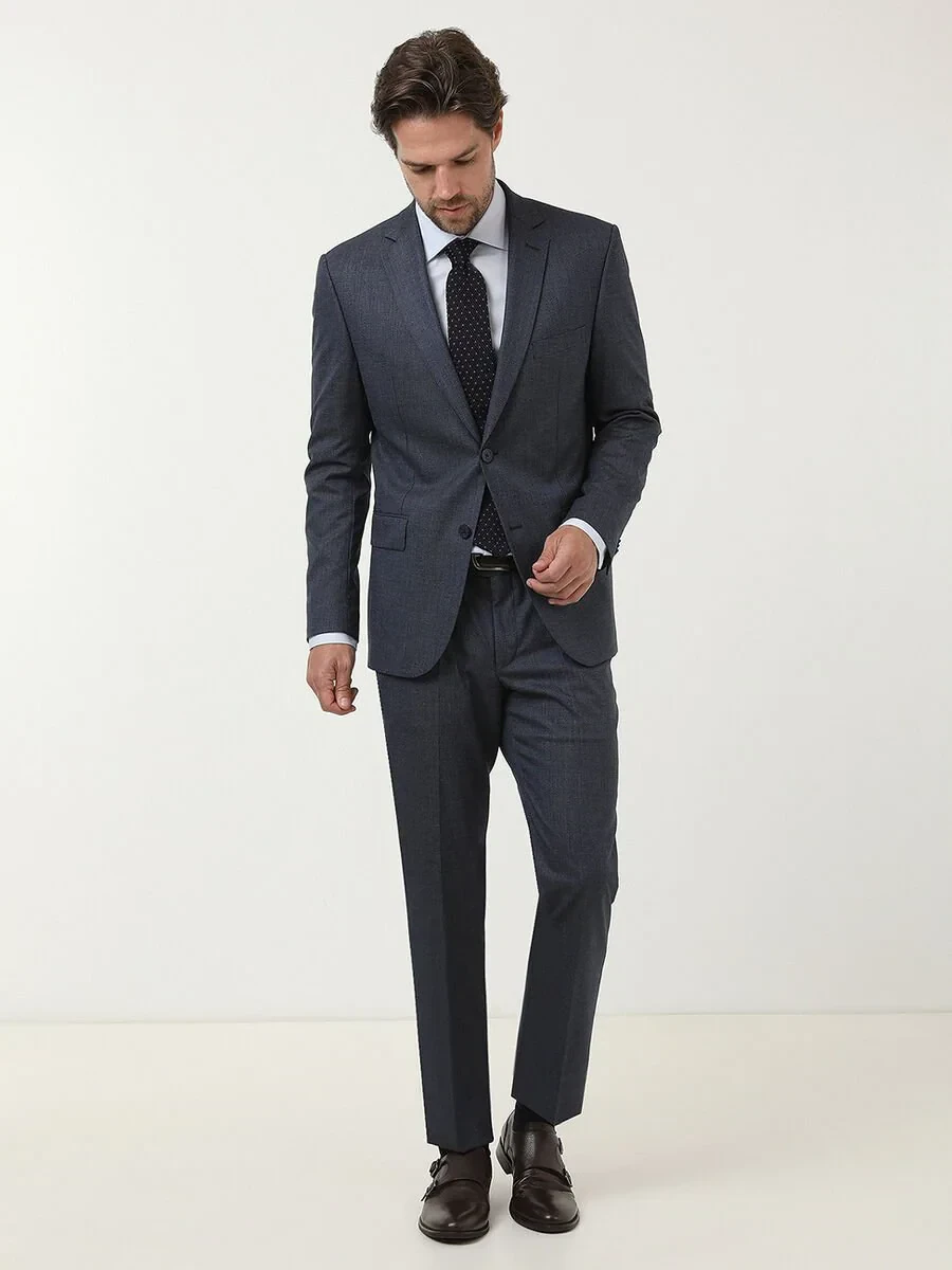 İndigo Mikro Modern Fit Takım Elbise - 2