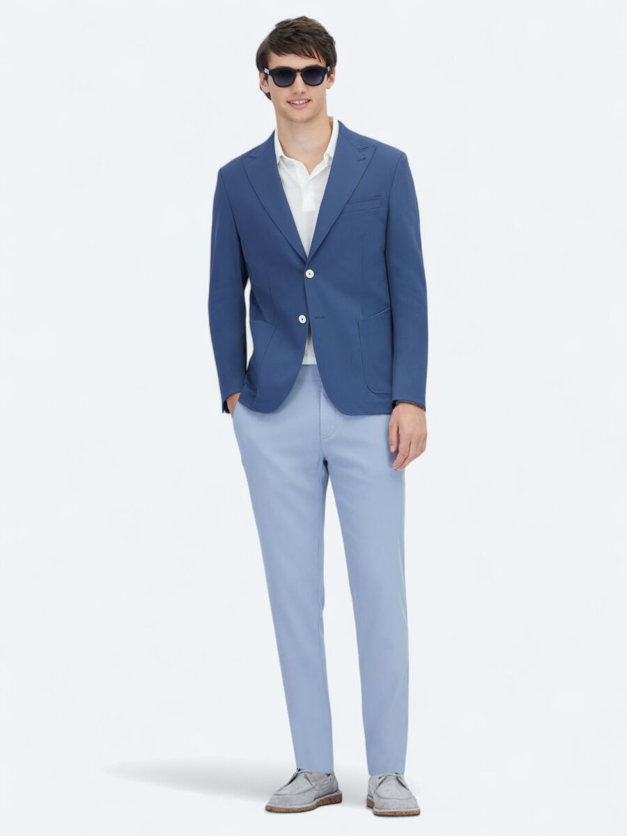 Indigo Patterned Modern Fit Jacket - 2