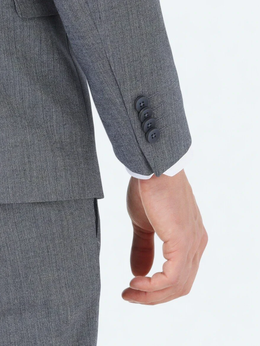 Indigo Patterned Regular Fit Suit - 5