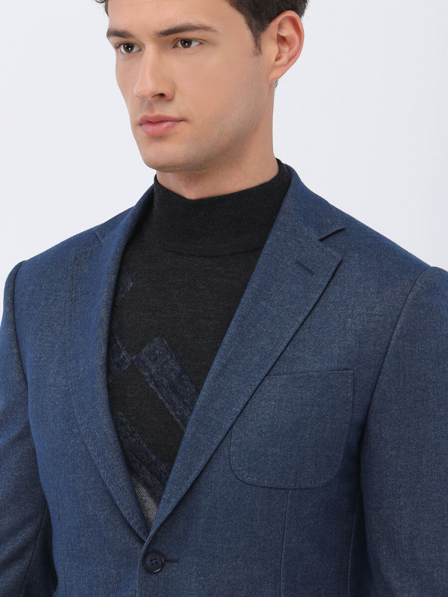 Indigo Plain Modern Fit Suit - 3