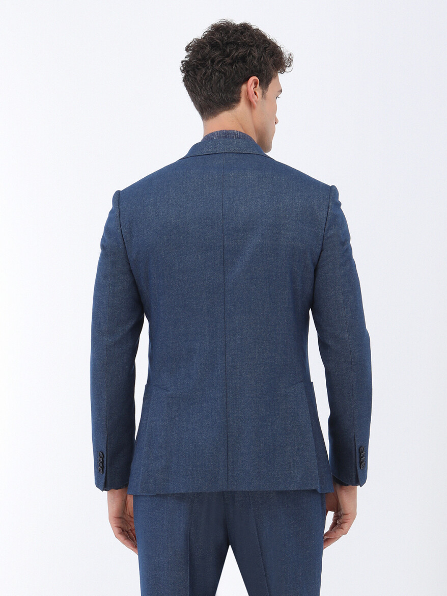 Indigo Plain Modern Fit Suit - 8