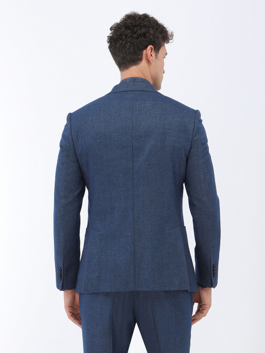 Indigo Plain Modern Fit Suit - 8