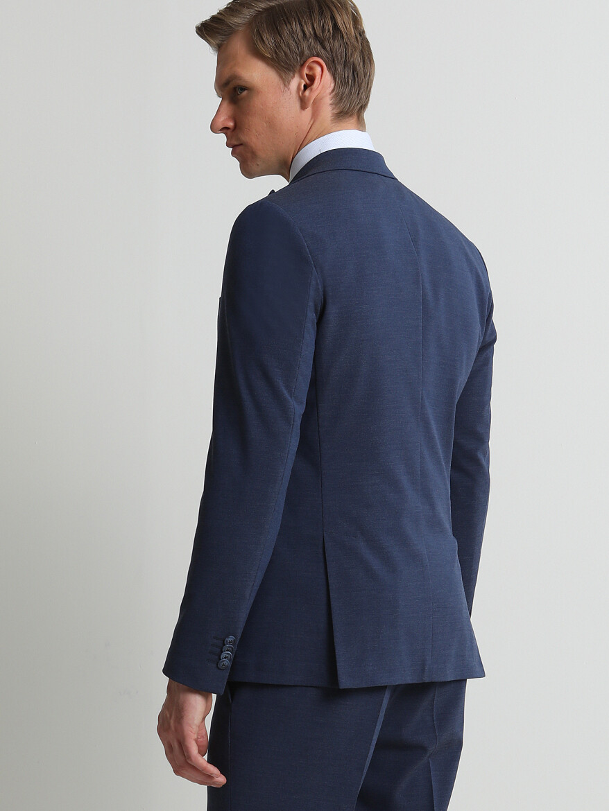 Indigo Plain Slim Fit Suit - 2