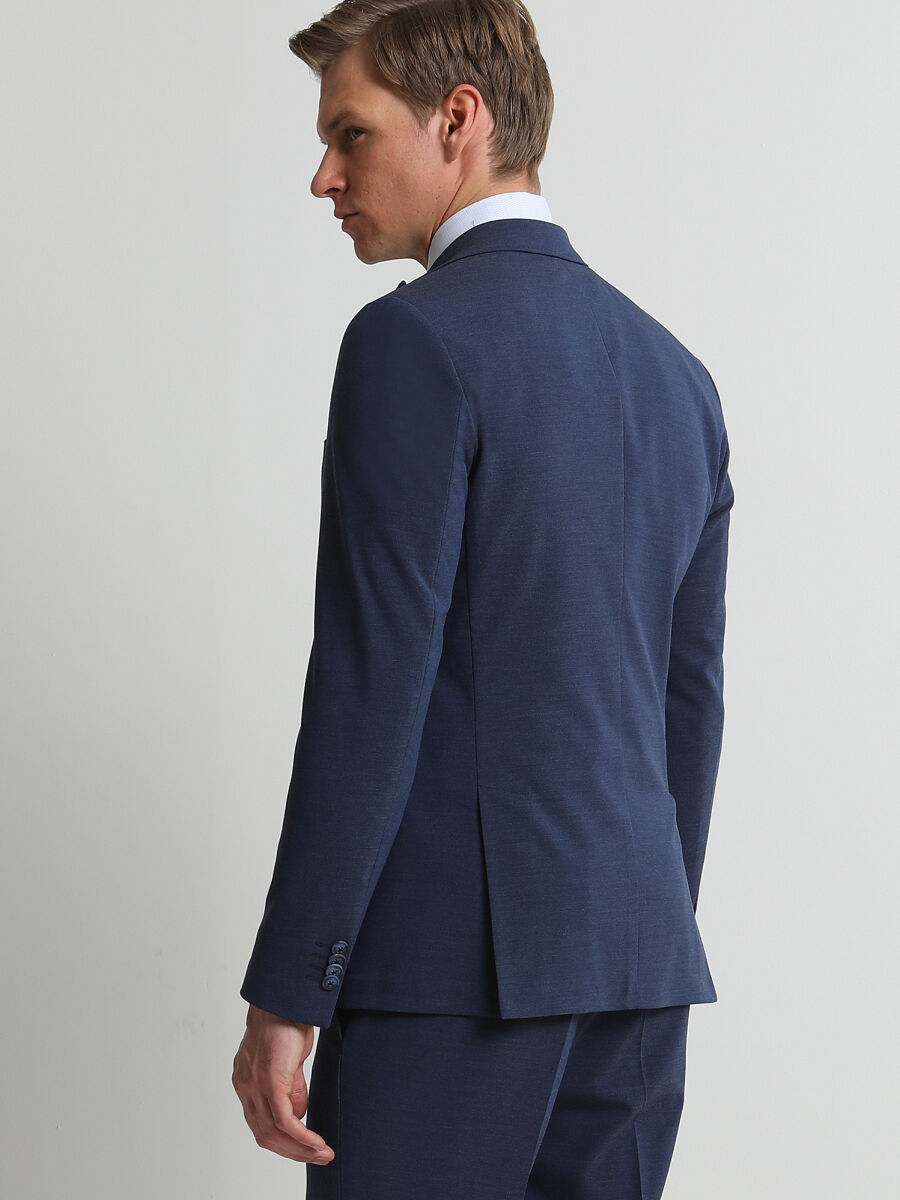 Indigo Plain Slim Fit Suit - 2