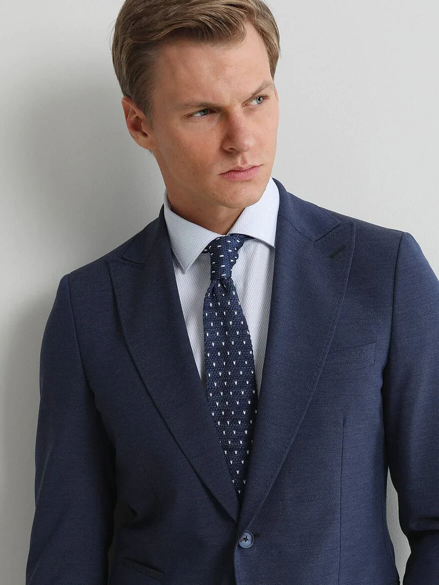 Indigo Plain Slim Fit Suit - 2