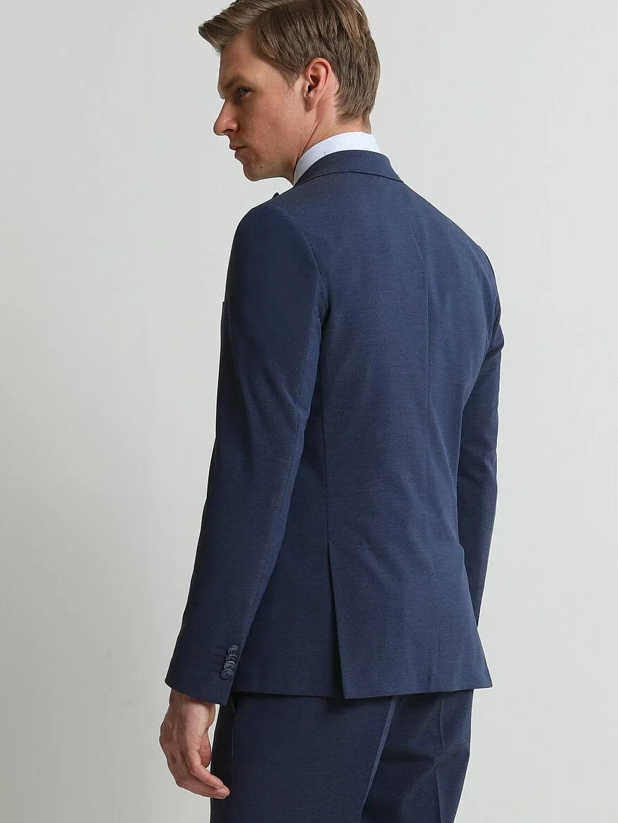 Indigo Plain Slim Fit Suit - 4