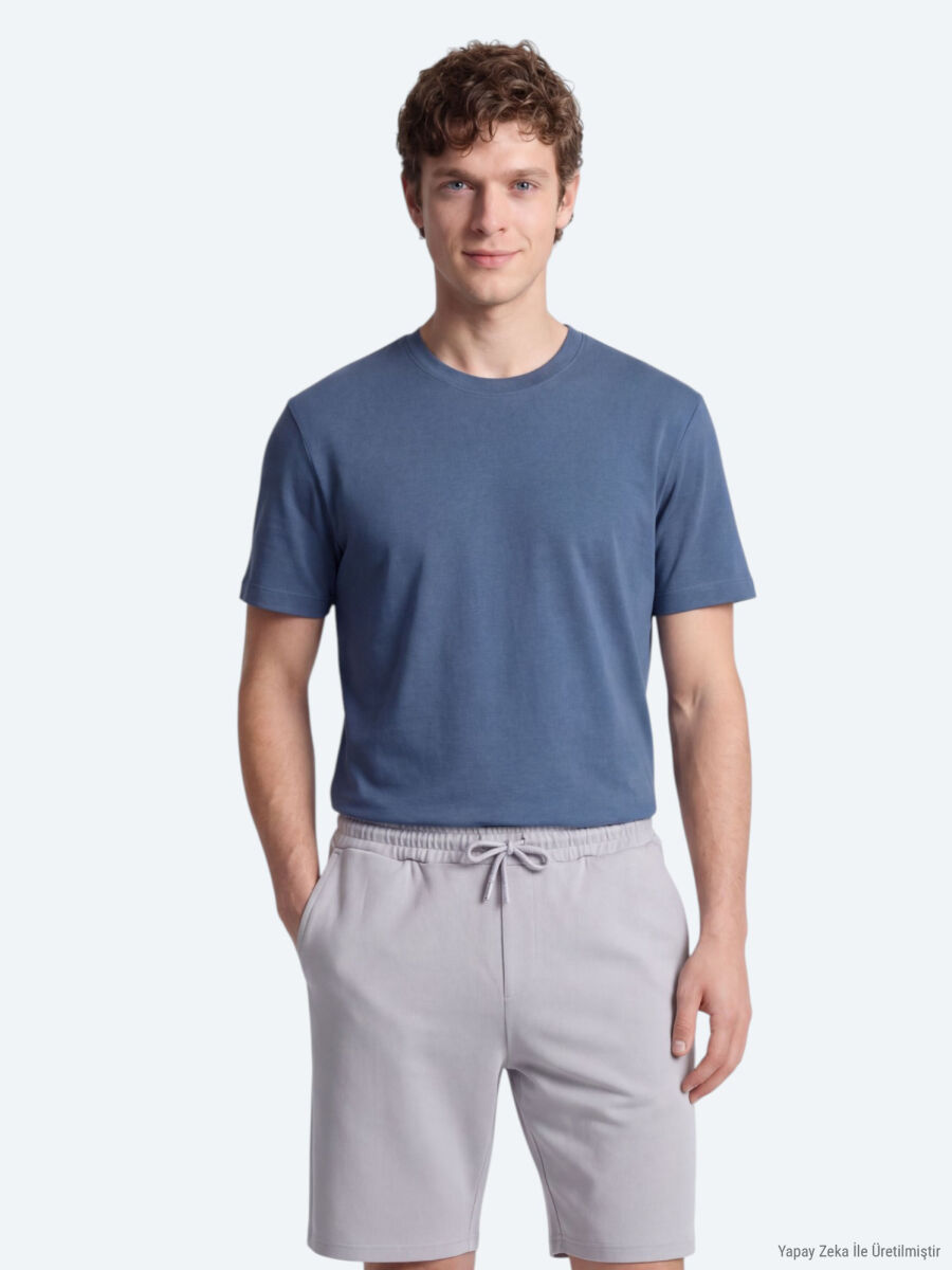 Indigo Plain T-Shirt - 1