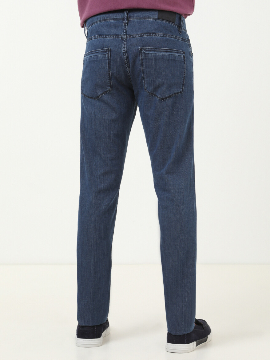 İndigo Regular Fit Denim Pamuk Karışımlı Pantolon - 3