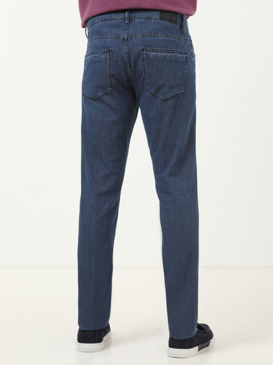 İndigo Regular Fit Denim Pamuk Karışımlı Pantolon - 3