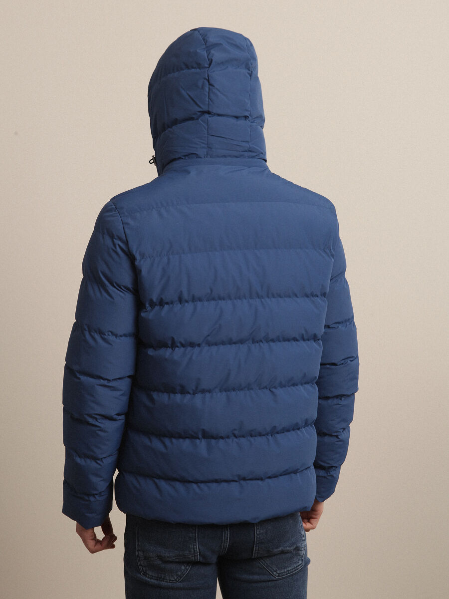 İndigo Regular Fit Dik Yaka Smart Casual Dokuma Mont - 4