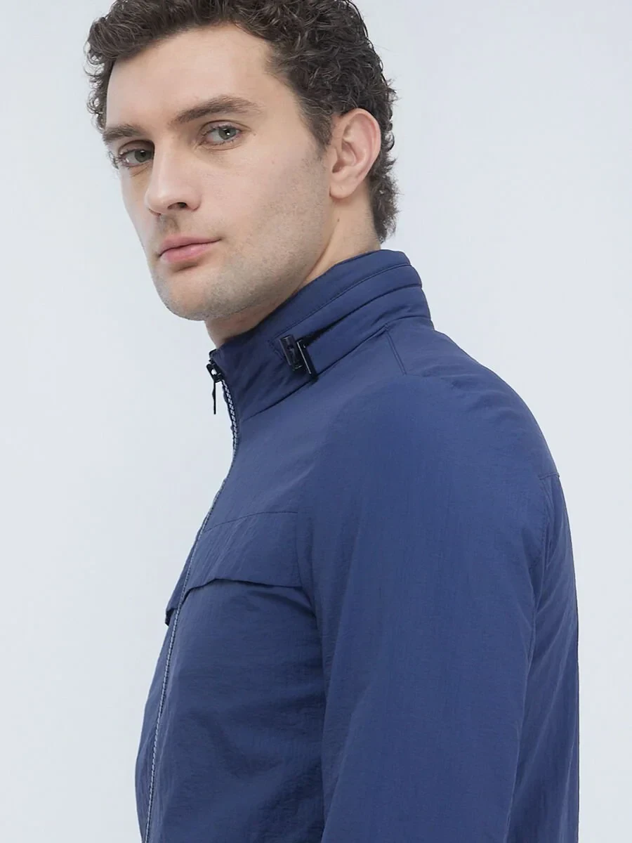 İndigo Regular Fit Kapüşonlu Casual Dokuma Mont - 4