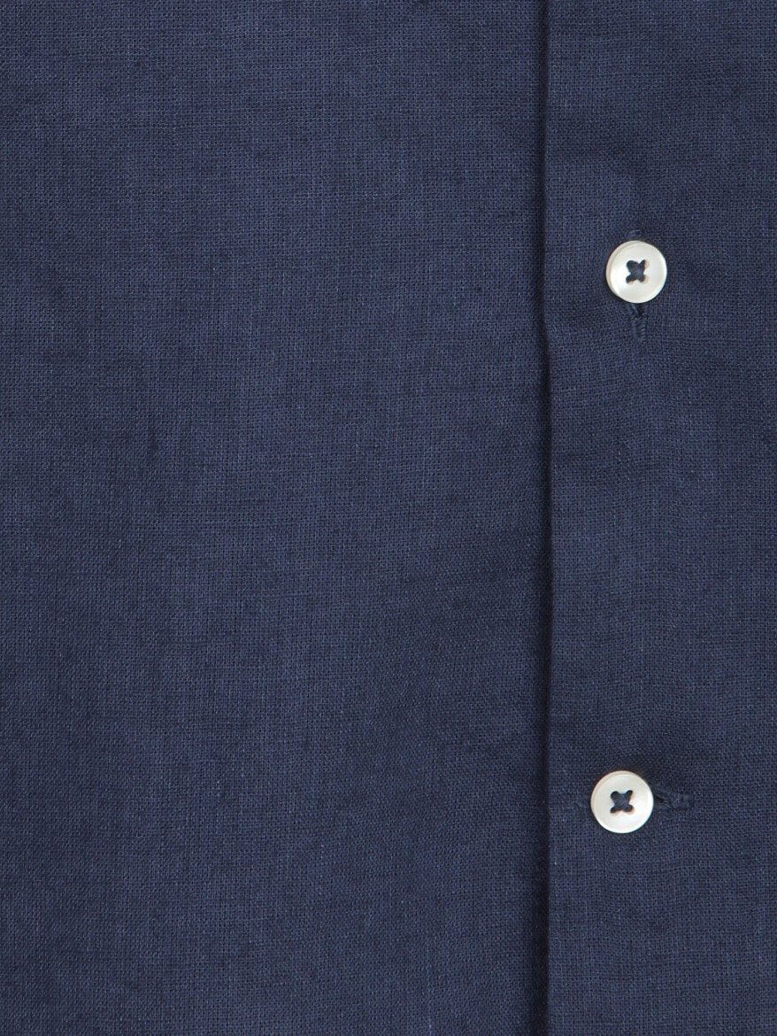 İndigo Regular Fit Uzun Dokuma Casual Pamuk Karışımlı Gömlek - 10