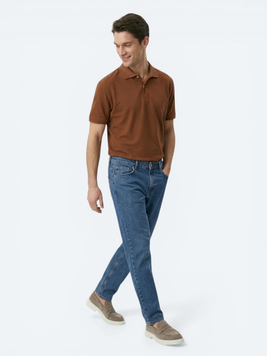 İndigo Relaxed Fit Denim Pantolon - 4