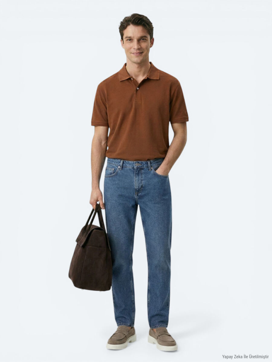 İndigo Relaxed Fit Denim Pantolon - 3