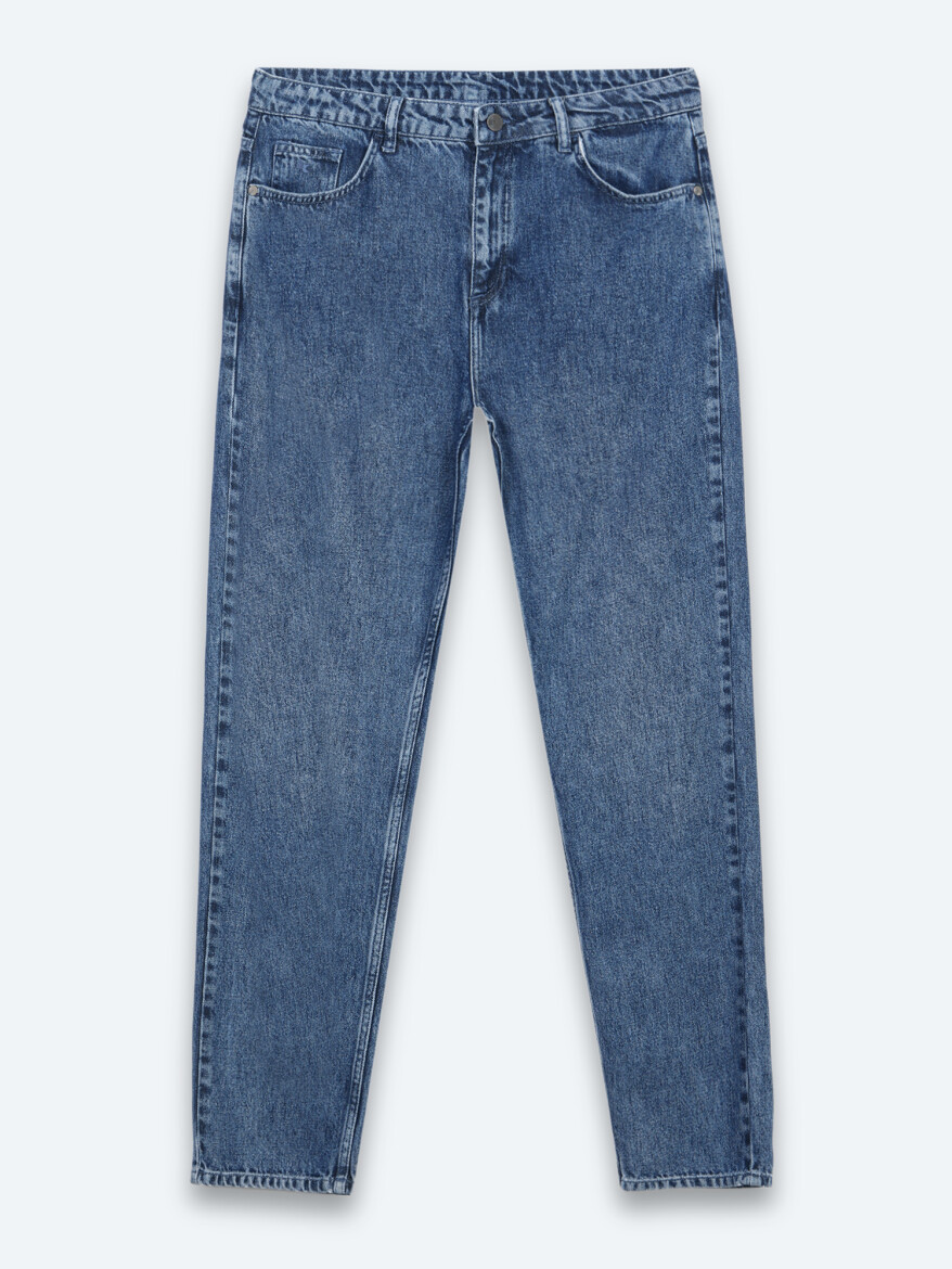 İndigo Relaxed Fit Denim Pantolon - 6