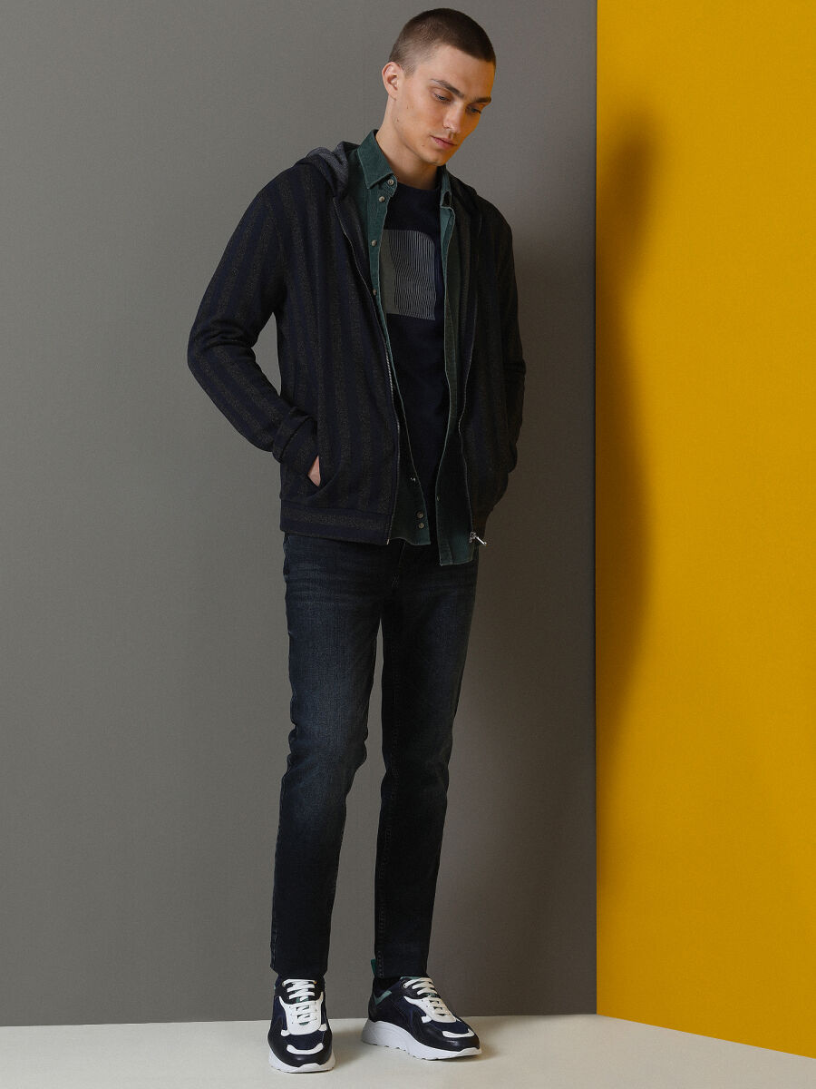 İndigo Slim Fit Denim Pamuk Karışımlı Pantolon - 1