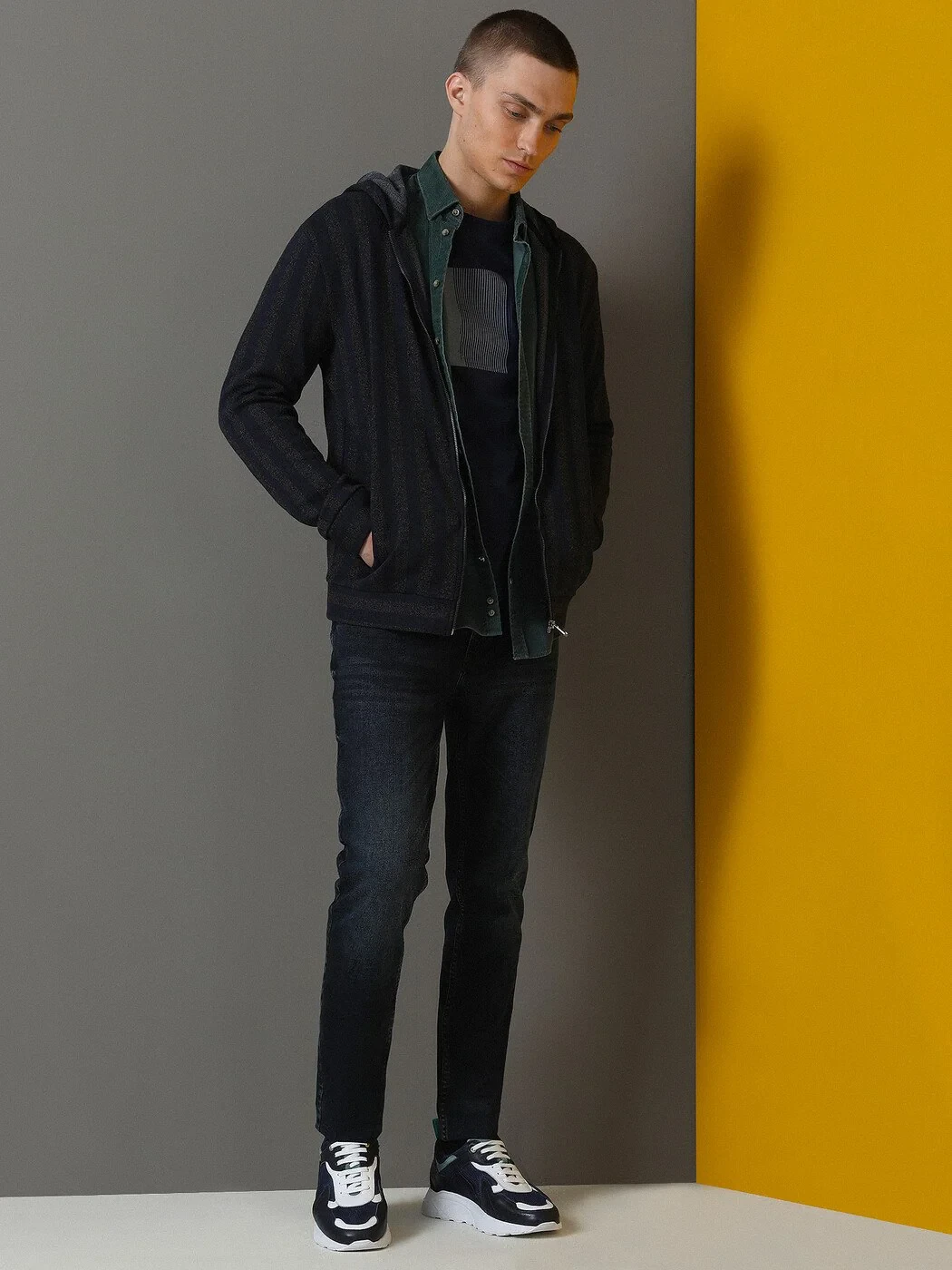 İndigo Slim Fit Denim Pamuk Karışımlı Pantolon - 1