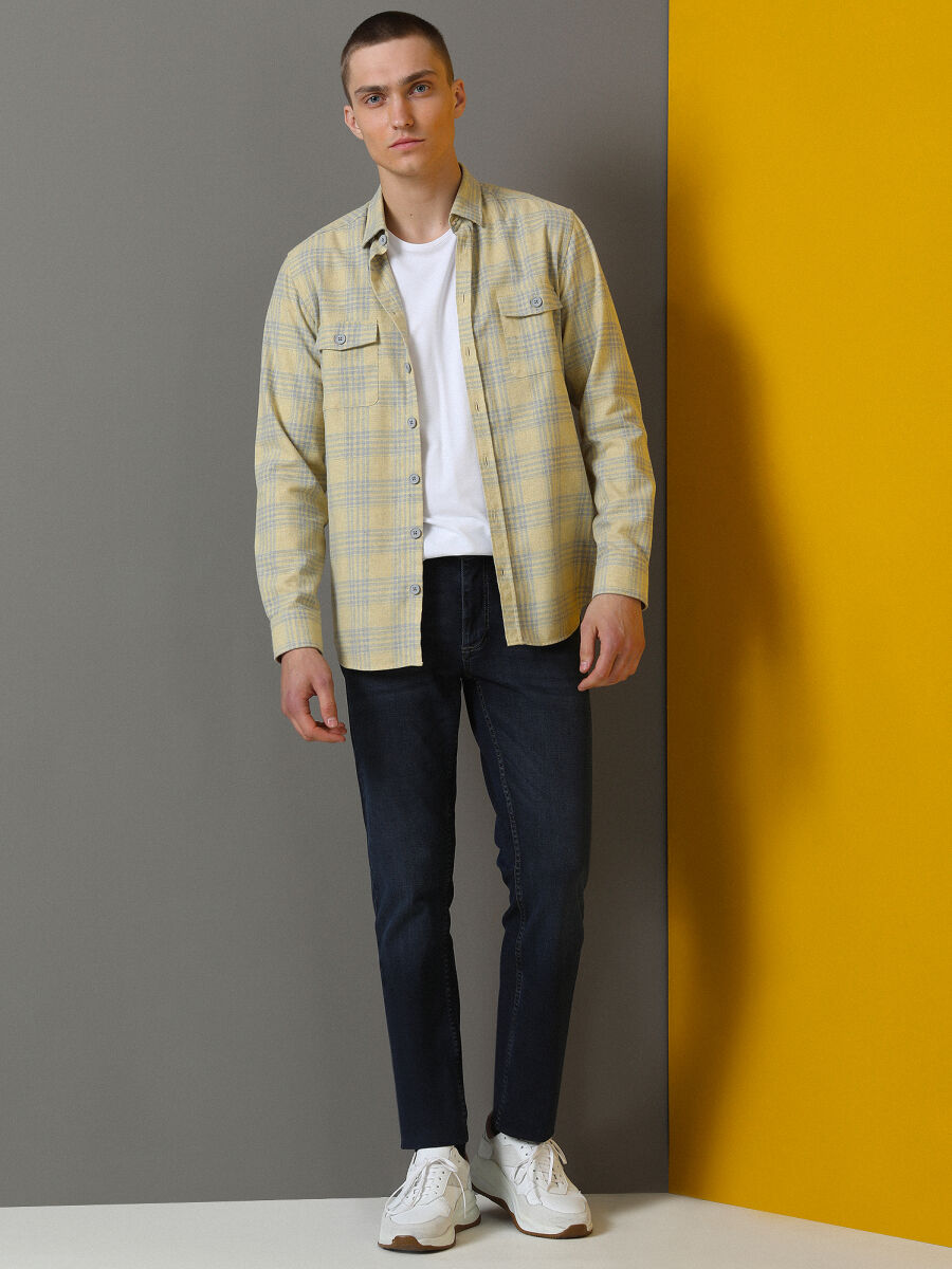 İndigo Slim Fit Denim Pamuk Karışımlı Pantolon - 1