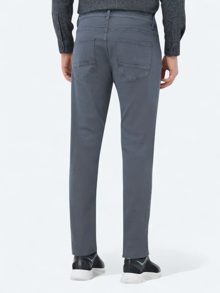 İndigo Slim Fit Denim Pamuk Karışımlı Pantolon - 4
