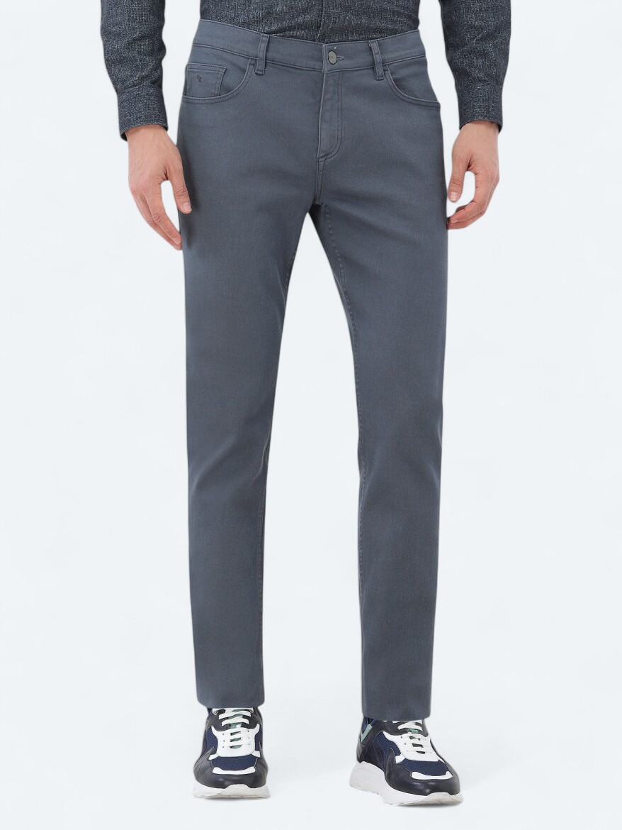 İndigo Slim Fit Denim Pamuk Karışımlı Pantolon - 2