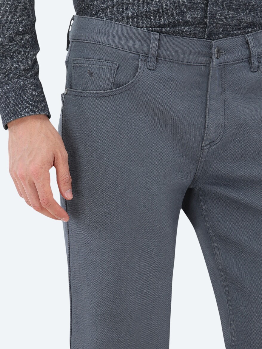 İndigo Slim Fit Denim Pamuk Karışımlı Pantolon - 3