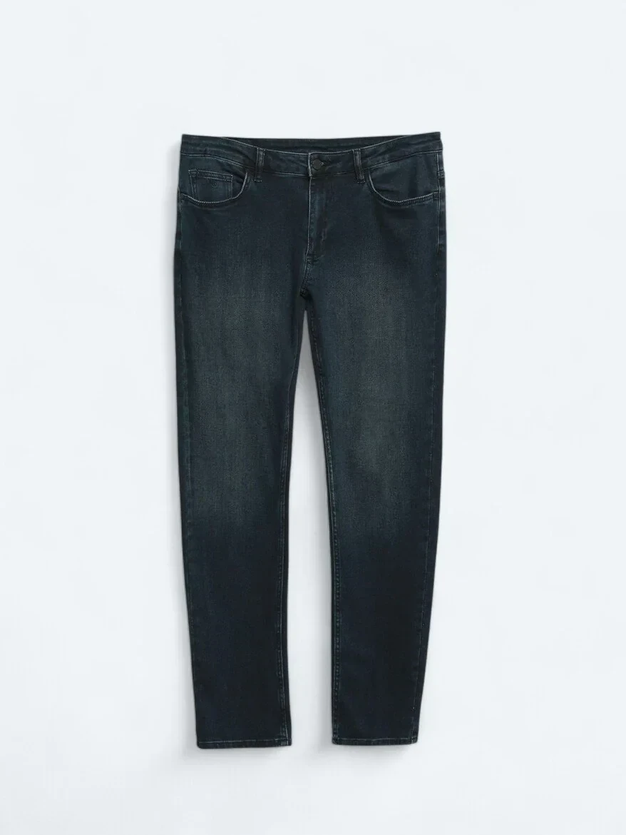 İndigo Slim Fit Denim Pamuk Karışımlı Pantolon - 5