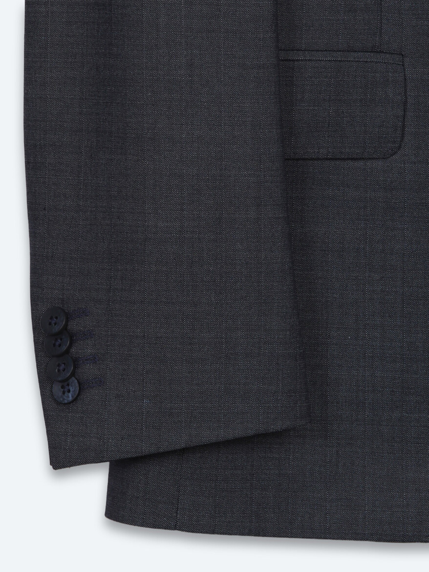 Indigo Striped Modern Fit Wool Blended Suit - 8