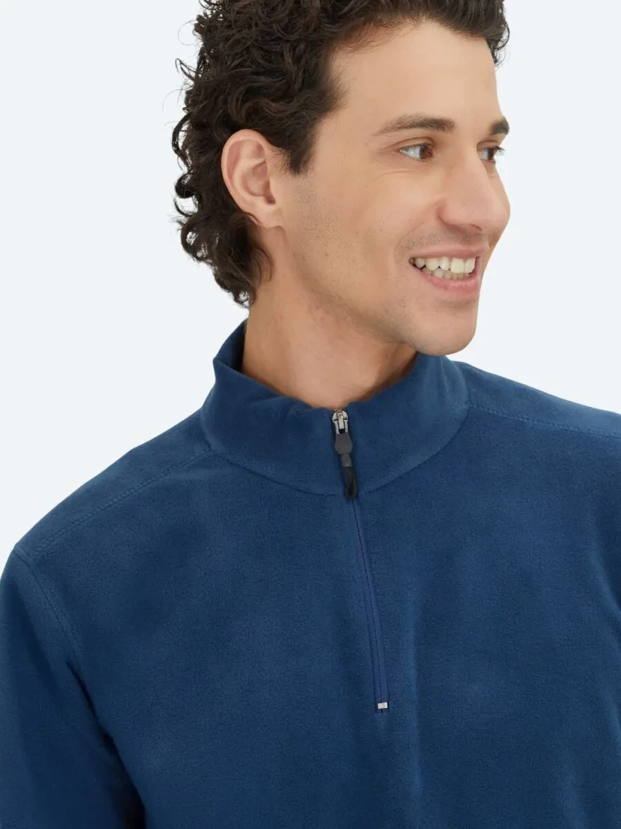 Indigo Turtleneck Plain Sweatshirt - 3