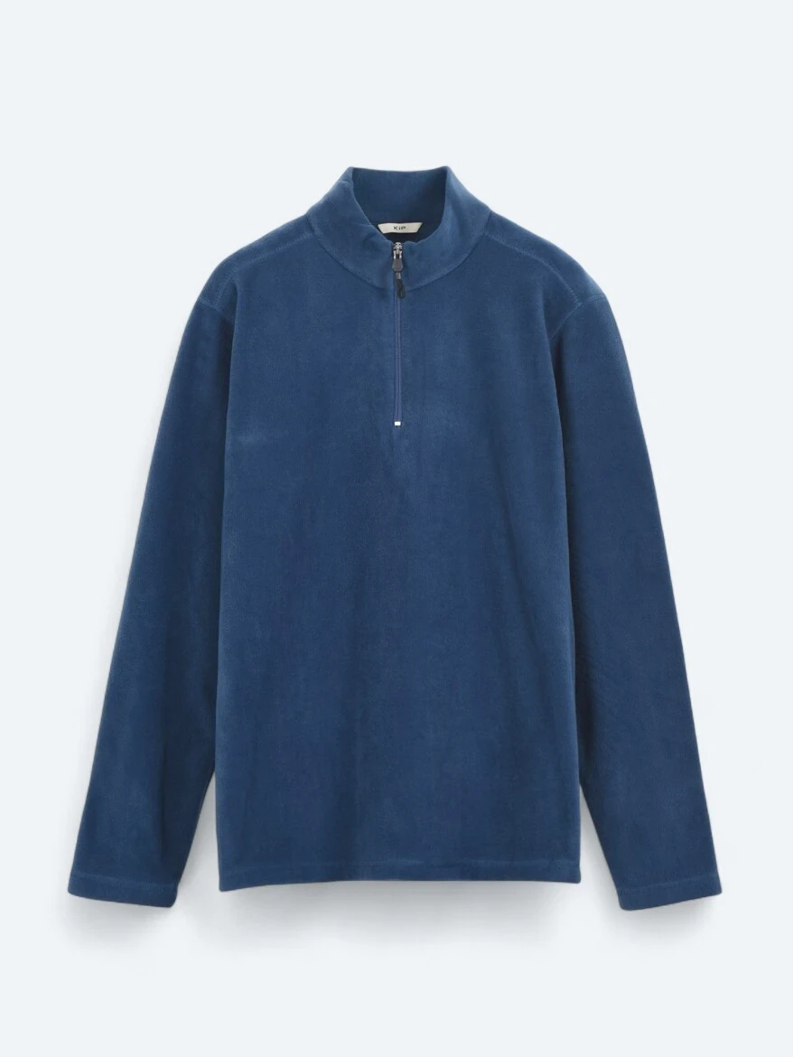 Indigo Turtleneck Plain Sweatshirt - 6