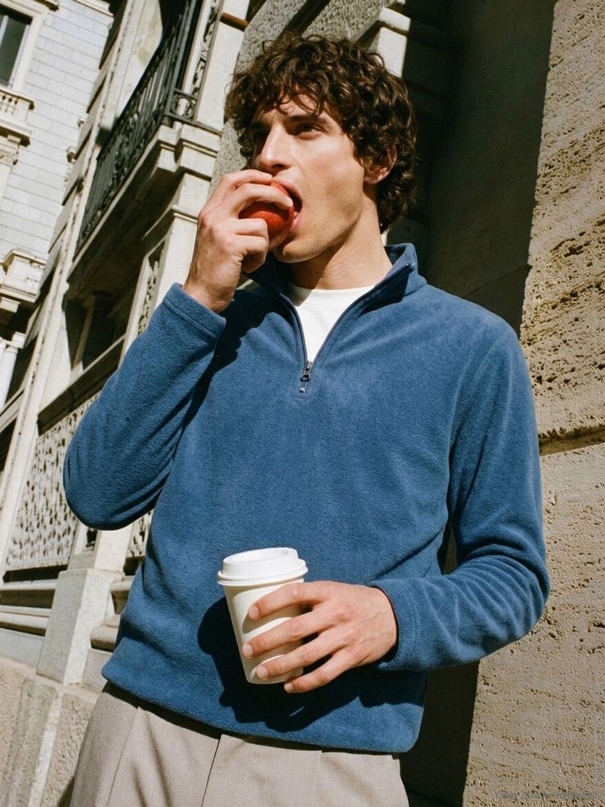 Indigo Turtleneck Plain Sweatshirt - 7