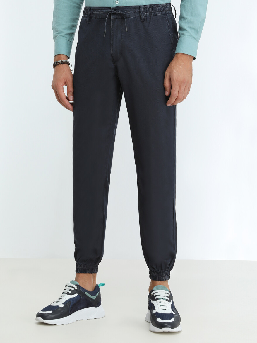 Indigo Weaving Jogging Fit Casual Trousers - 2