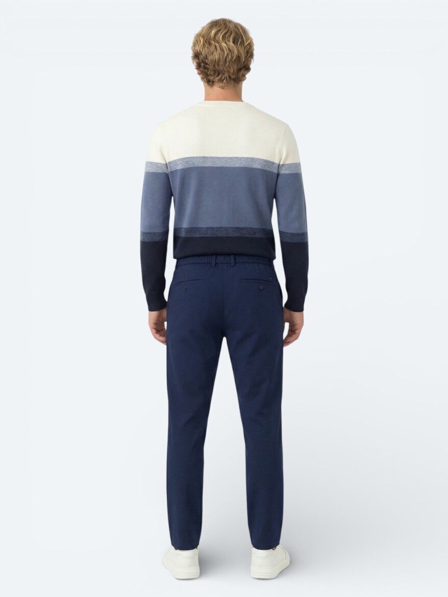 Indigo Weaving Jogging Fit Casual Trousers - 4