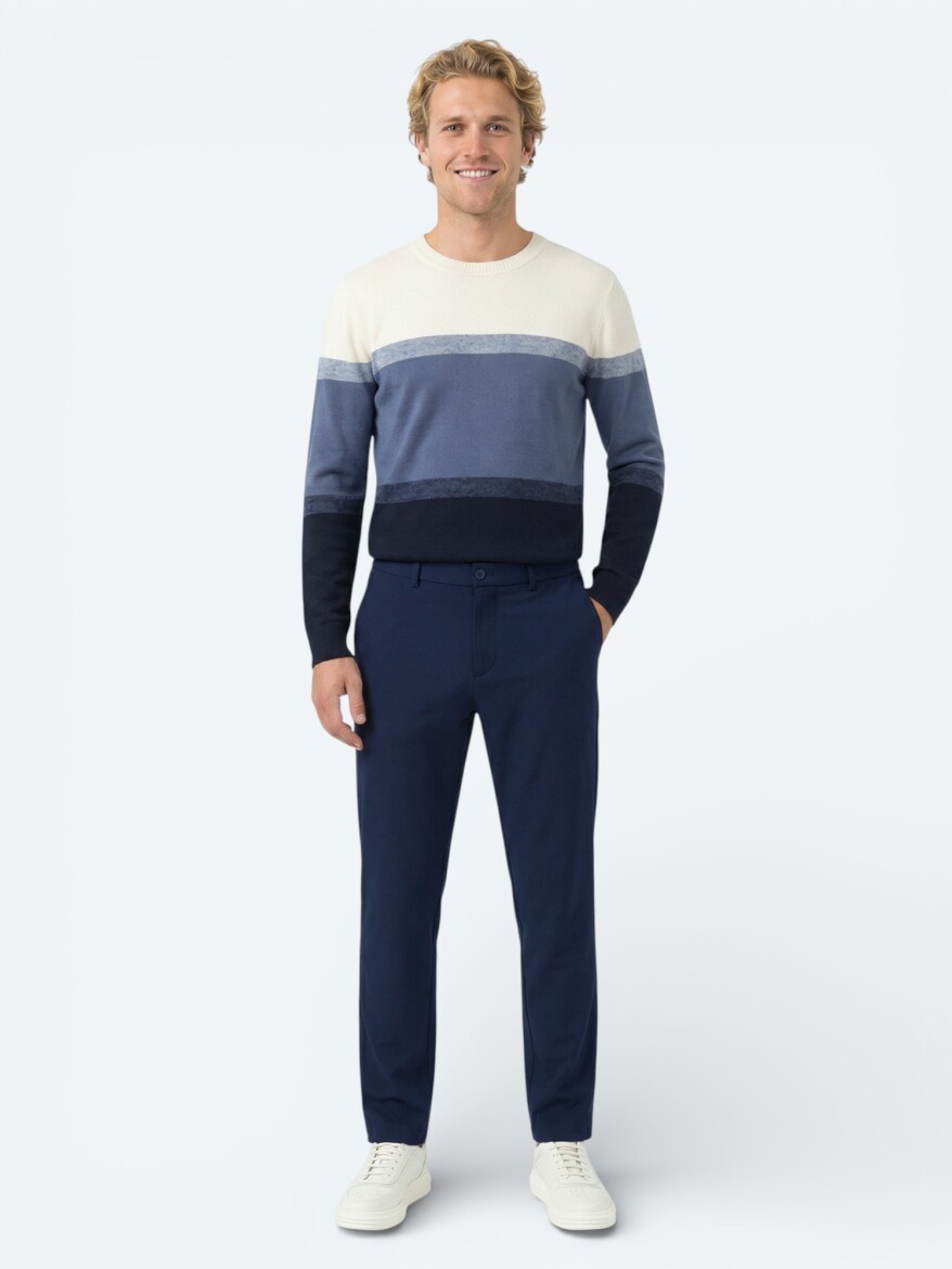 Indigo Weaving Jogging Fit Casual Trousers - 1