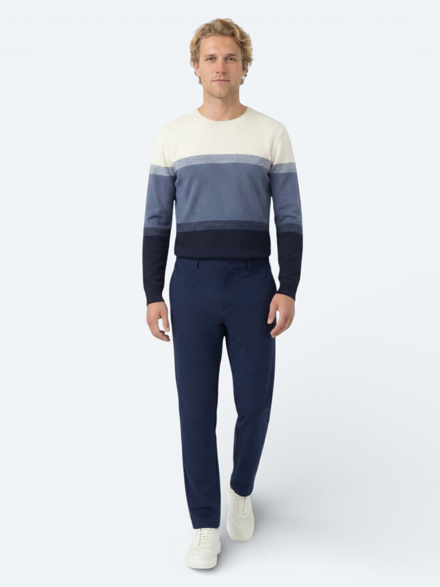 Indigo Weaving Jogging Fit Casual Trousers - 3