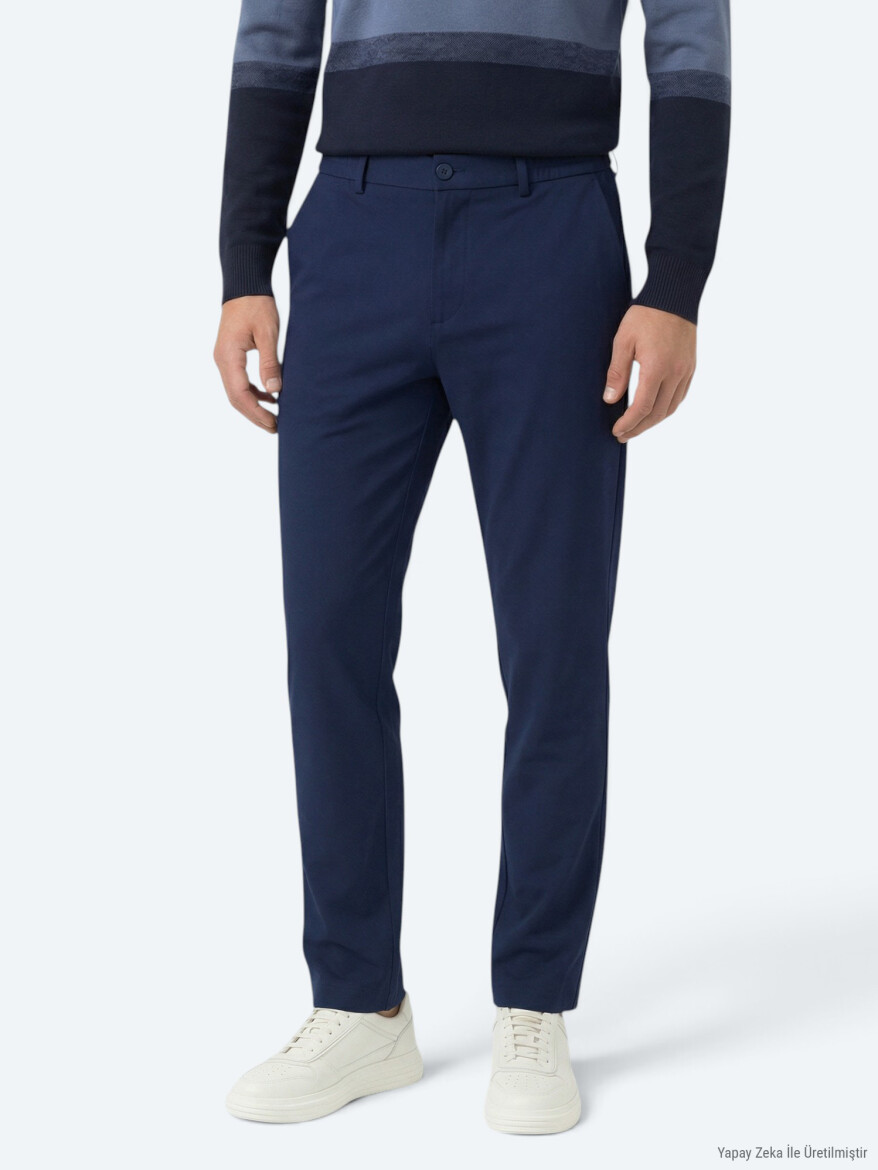 Indigo Weaving Jogging Fit Casual Trousers - KİP